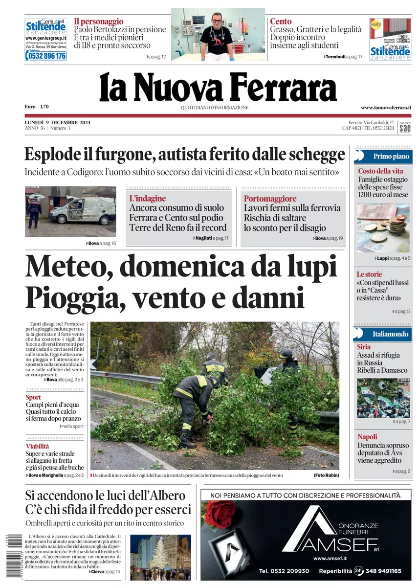 Prima-pagina-nuova ferrara-oggi-edizione-del-2024-12-09